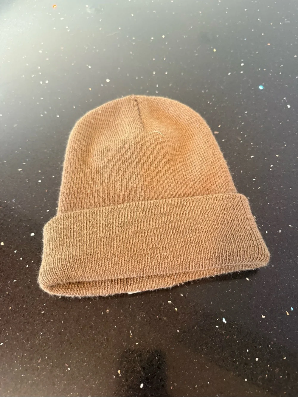 Carhartt Tan Cuffed Knit Beanie with Logo Patch